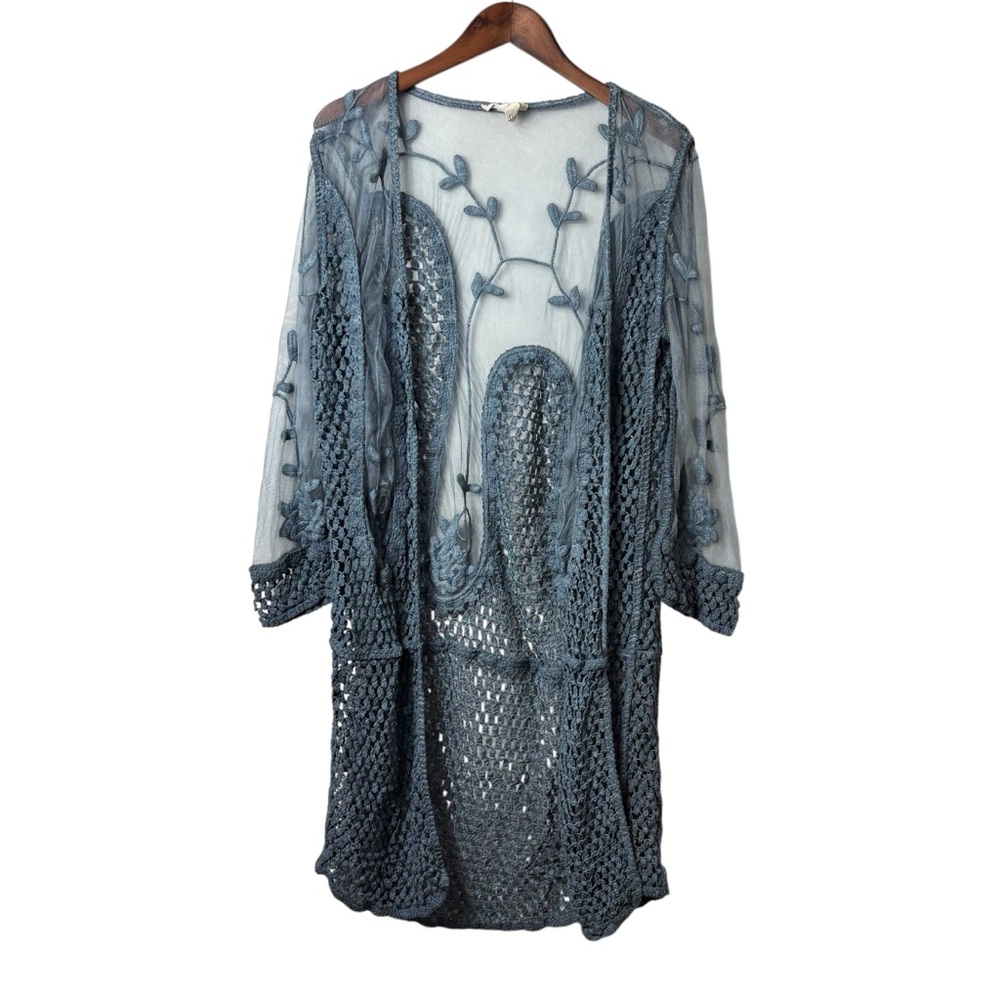 Chic Sheer Blue Tunic Top
